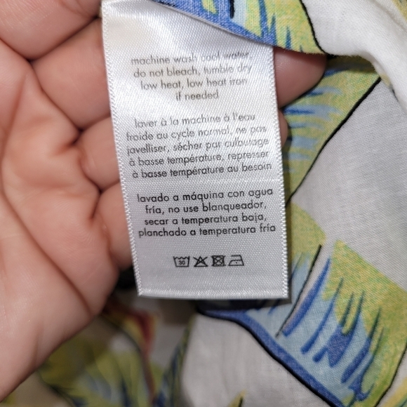 ONIA Lightweight 100% Cotton Hawaiian Floral Print Short Sleeve Shirt Size S - Picture 10 of 12